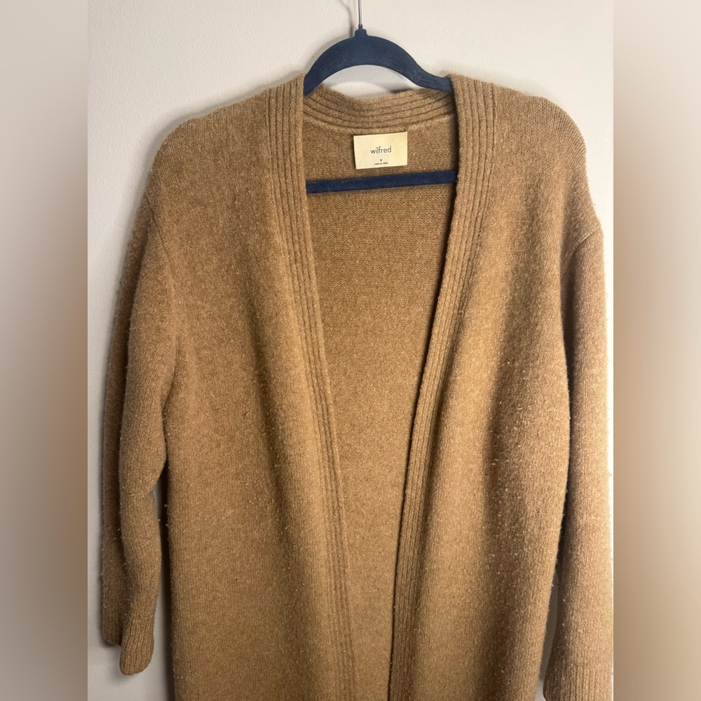 Aritzia Wilfred Wool Camel Knit Cardigan